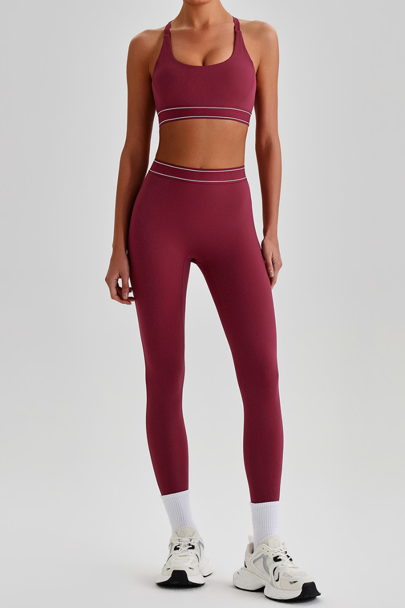 Women's Bare Feel Y-Back Bra & High Rise Yoga Leggings Set