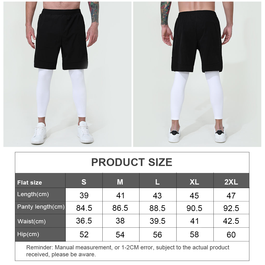 Men'S Fake Two Piece Athletic Shorts