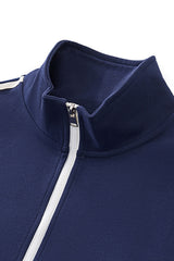 Unisex Stand-Collar Striped Sport Jacket and pants