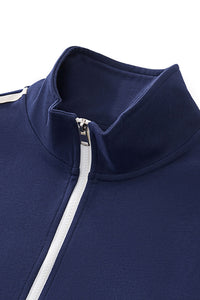 Unisex Stand-Collar Striped Sport Jacket and pants