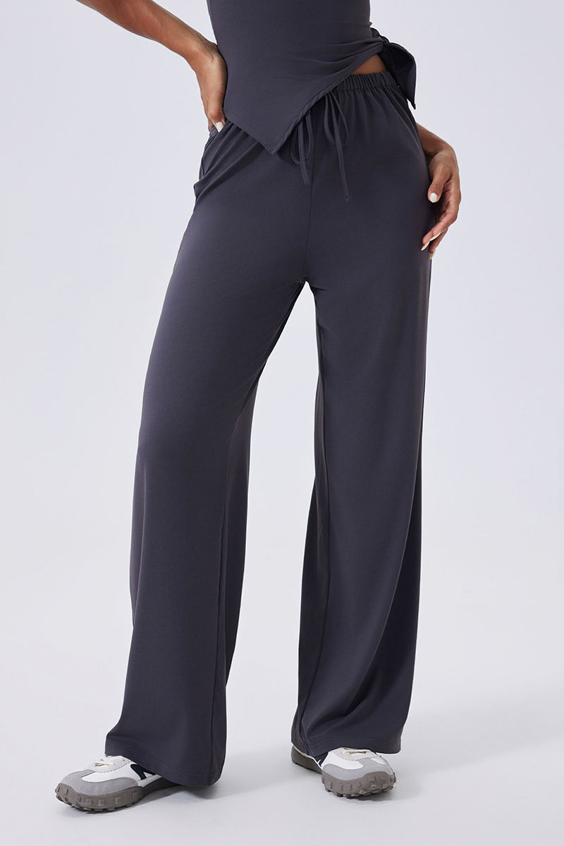 Women High-Waist Relaxed-Fit Drawstring Yoga Lounge Pants