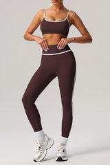 2 Pcs Set High Support Sports Bra + U-shaped waistline Yoga Sports Legging