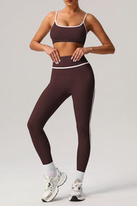 2 Pcs Set High Support Sports Bra + U-shaped waistline Yoga Sports Legging