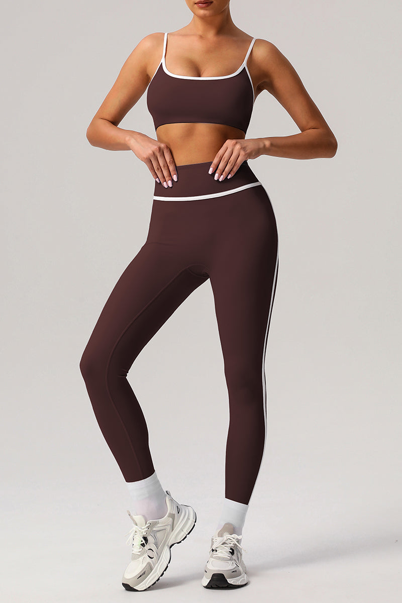 2 Pcs Set High Support Sports Bra + U-shaped waistline Yoga Sports Legging