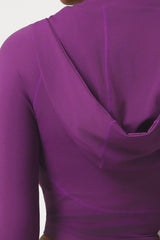 Women Slim Fit Hooded Quick-Dry Breathable Outdoor Training Jacket