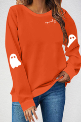 Women's Fall Halloween Gift Ghost Print Sweatshirt