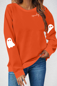Women's Fall Halloween Gift Ghost Print Sweatshirt