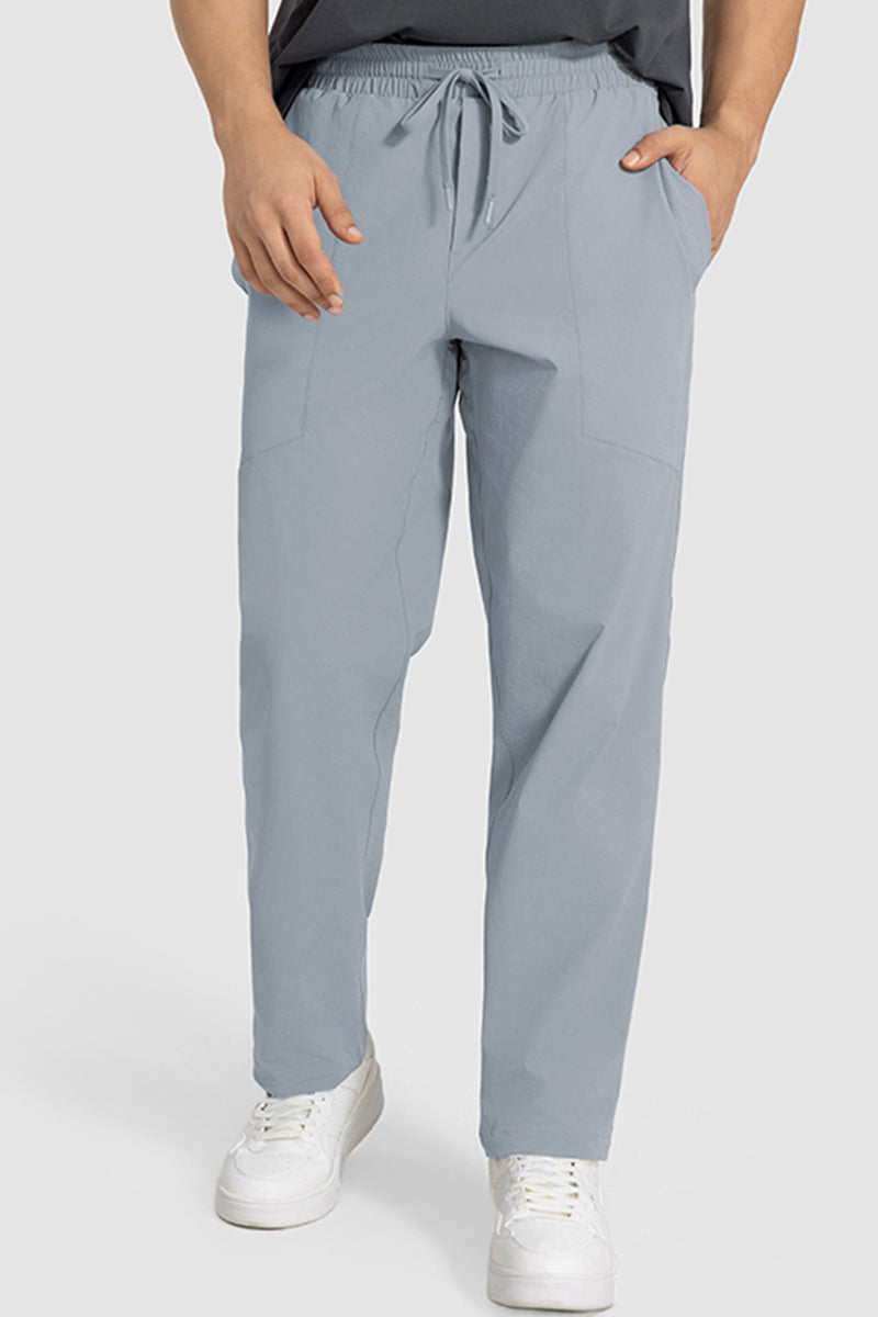Men Loose Lightweight Quick-Dry Straight Leg Breathable High-Elastic Sports Pants