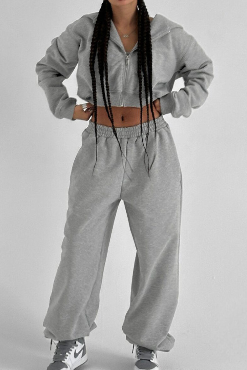 Short-sleeved hooded sweatshirt set