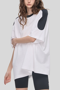 Unisex 240G cool-sensing color-blocked quick-dry T-shirt