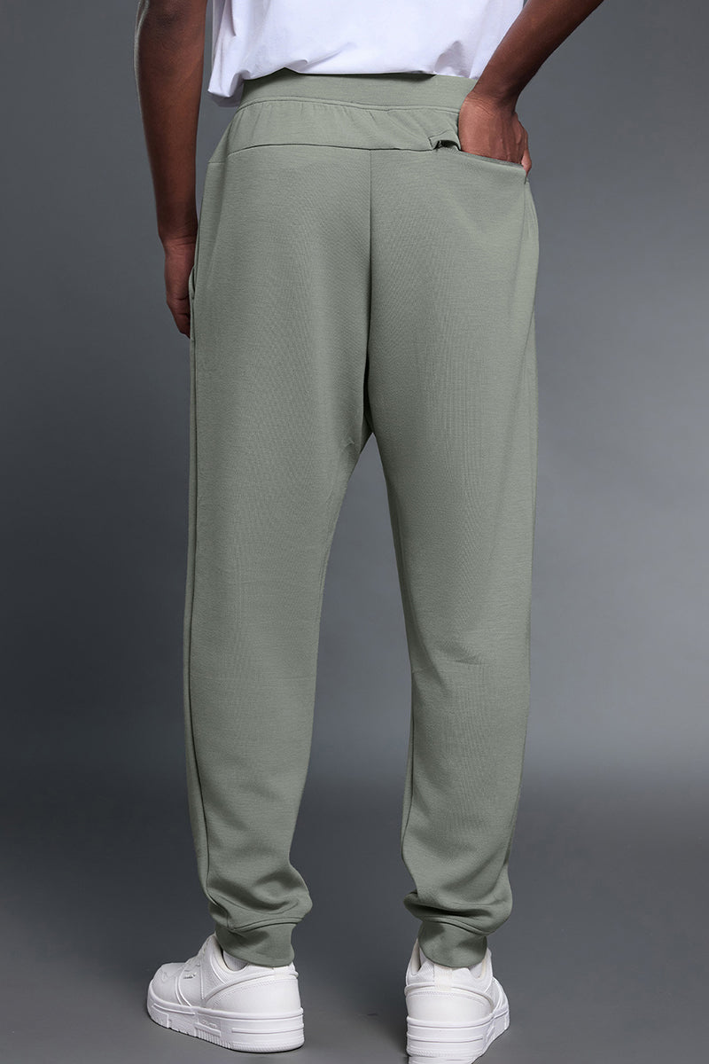 Men Air Layer Loose Straight Leg Sweatpants with Drawstring Cuffs