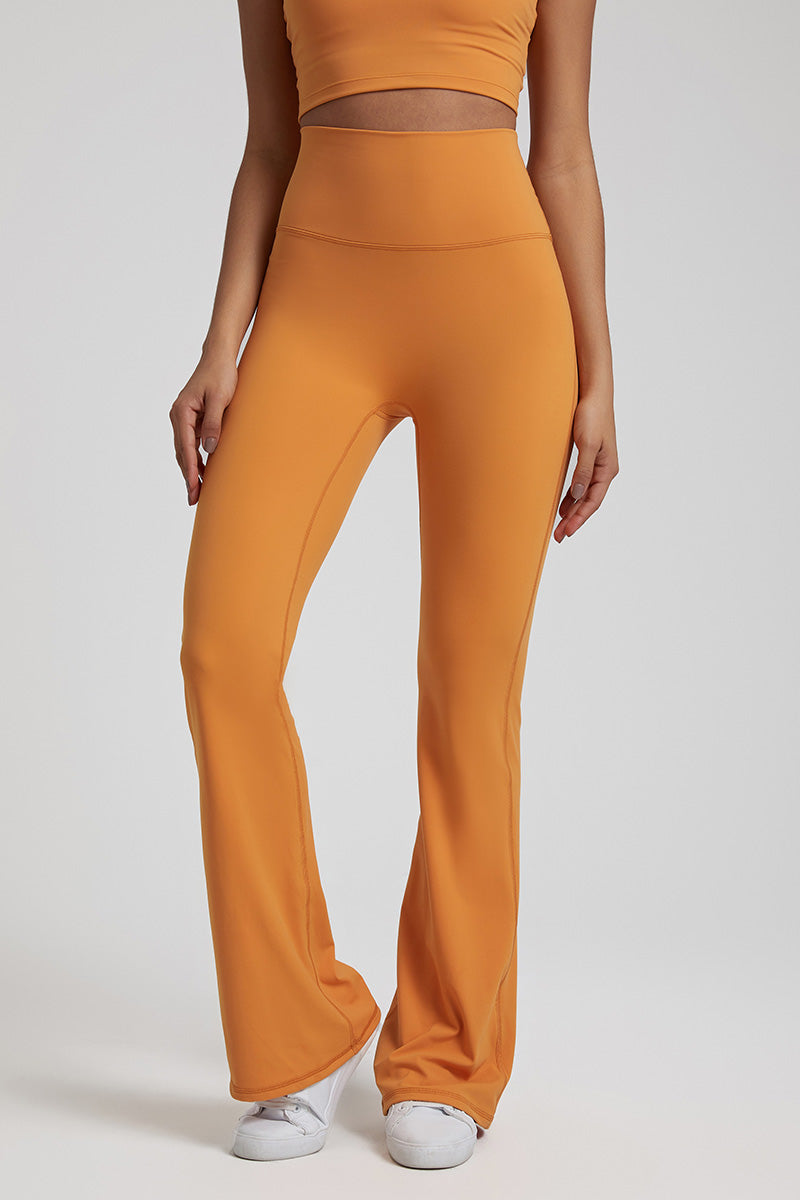 Solid High-Rise Wide-Leg Casual Pants