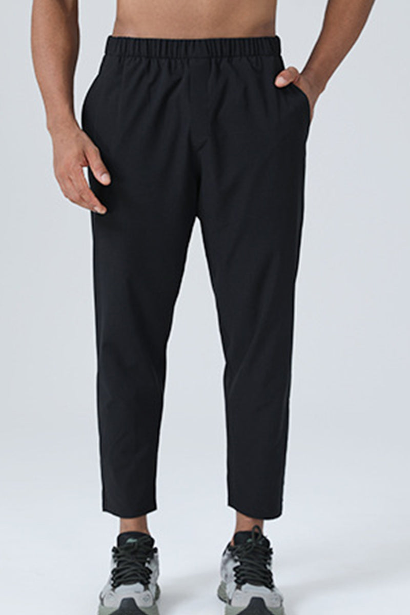 Men Quick-Dry Stretch Woven Straight Leg Outdoor Running Fitness Pants