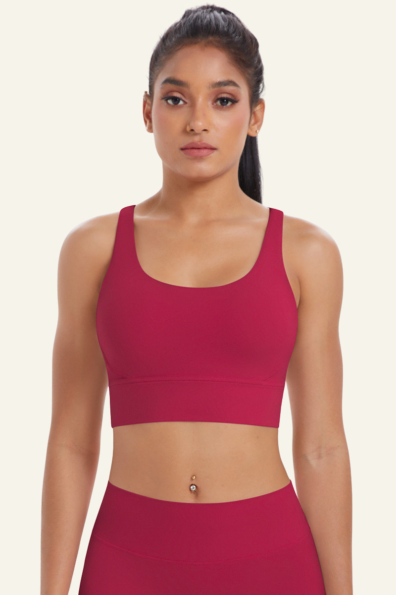 Women's U-neck Cross Back Beautiful Back Sport Bra
