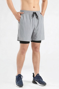 Men's 2-in-1 Athletic Breathable  Shorts with Inner Liner