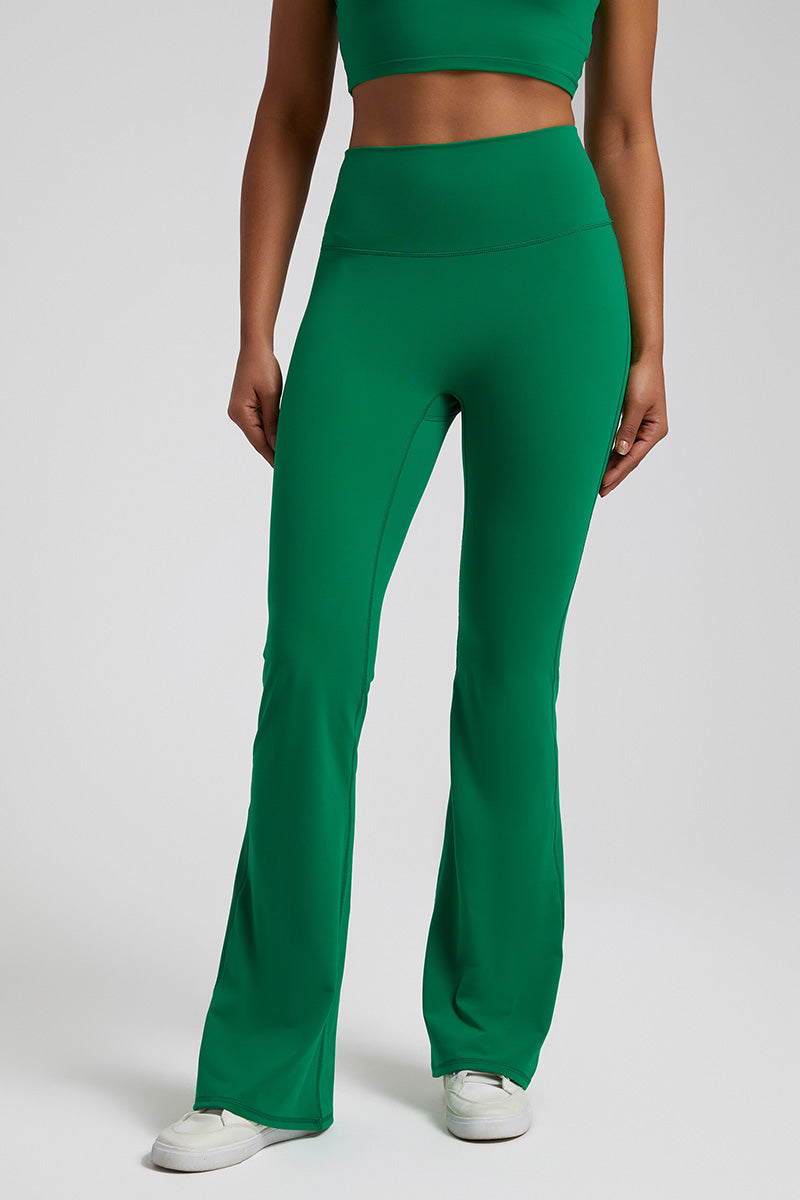 Solid High-Rise Wide-Leg Casual Pants