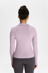Women Modal Henley Collar Button Down Slim Fit Long Sleeve Yoga Top
