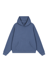Unisex Fall Boxy Fit Waffle Texture Pullover Relaxed Hoodie