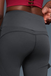 Women High-Waisted Jelly-Fit Sculpting Cargo Flare Yoga Leggings