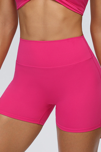 Women's No Front Seam Pleated Buttocks Lift Workout Shorts