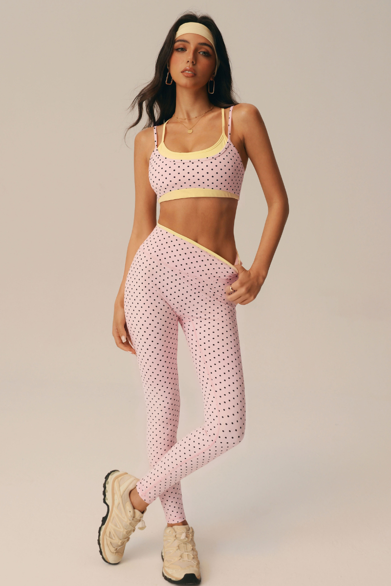 Women's Polka Dot Bra & High Waist Leggings Sport Yoga Sets
