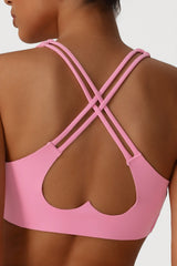 Women Cross Back Yoga Set: Removable Padding Sports Bra + High Waist Shorts