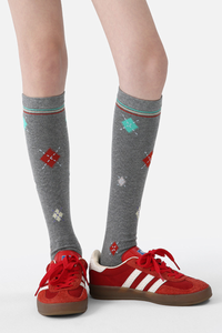 Women's Y2K Preppy Argyle Knee-High Warm Winter Socks
