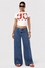 Women's Fall High-Waisted Heavyweight Loose Wide-leg Jeans