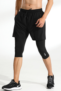 Men's 2-In-One Quick Dry Fitness Running Sports Short