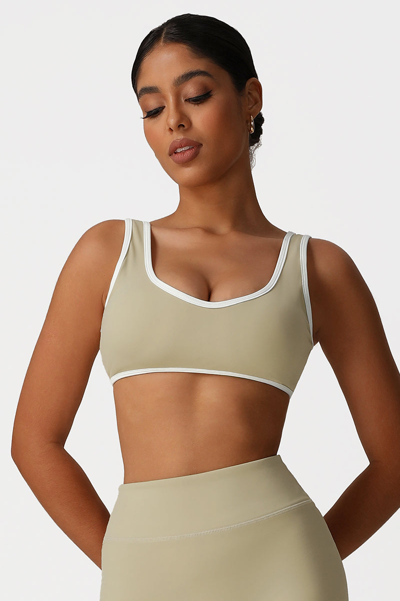 Women Color-Block Supportive High-Impact Naked-Feel Sports Bra