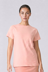 Women's Striped Color Block Raglan Athletic Yoga T-Shirt