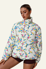 Women's floral pattern cotton jacket.