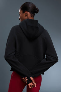 Women Fleece-Lined Zip-Up Hoodie Warm Loose Casual Sportswear