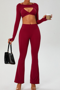 Women's Set: Triangle Cup Bra & Tank Top & Flare Pants