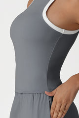 Women Loose-Fit Straight-Leg Yoga Set: Tank Top + Wide-Leg Pants