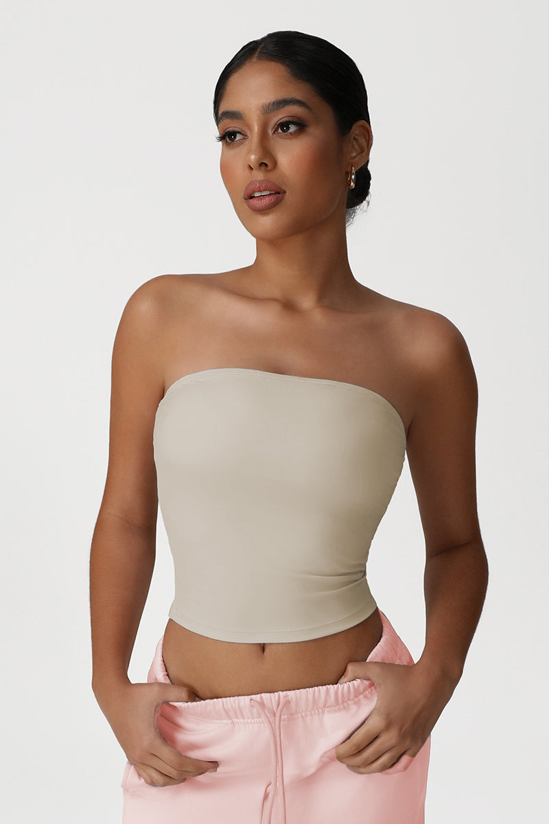 Women Strapless Sculpting Yoga Sports Bra