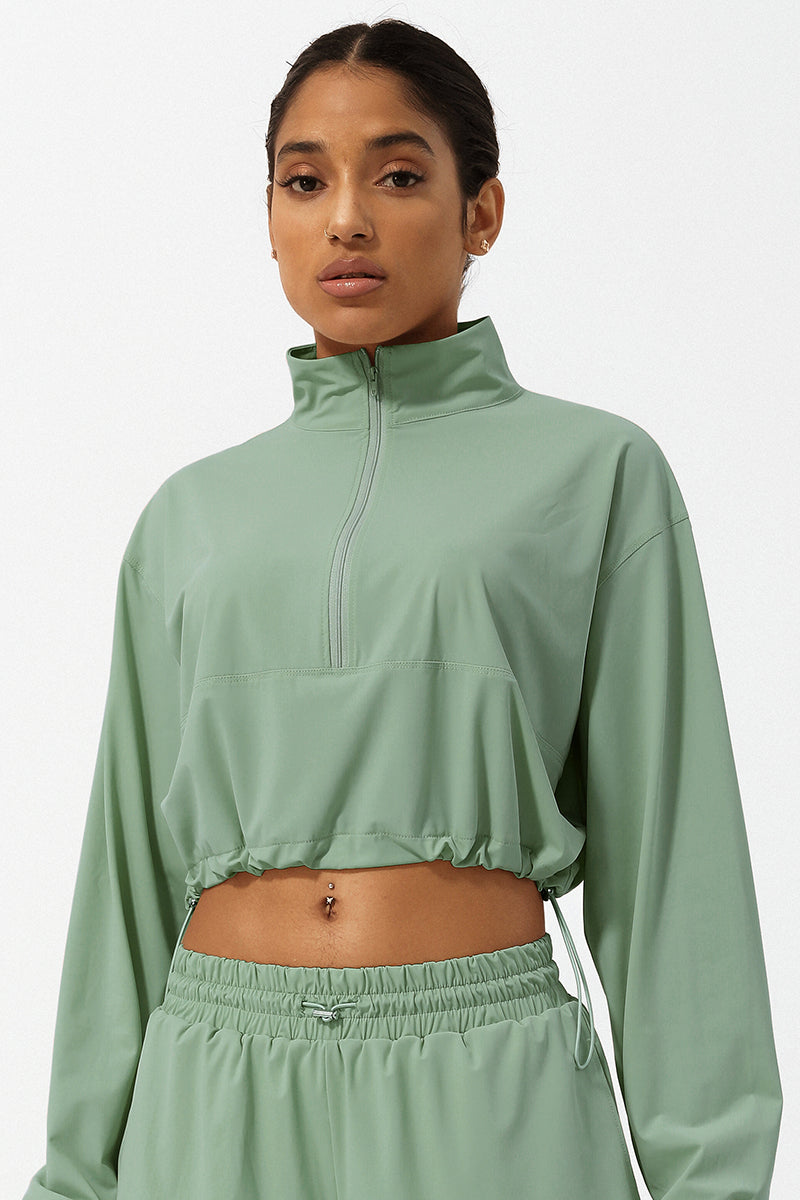 Women'S Half Zip Loose Sports Long Sleeves