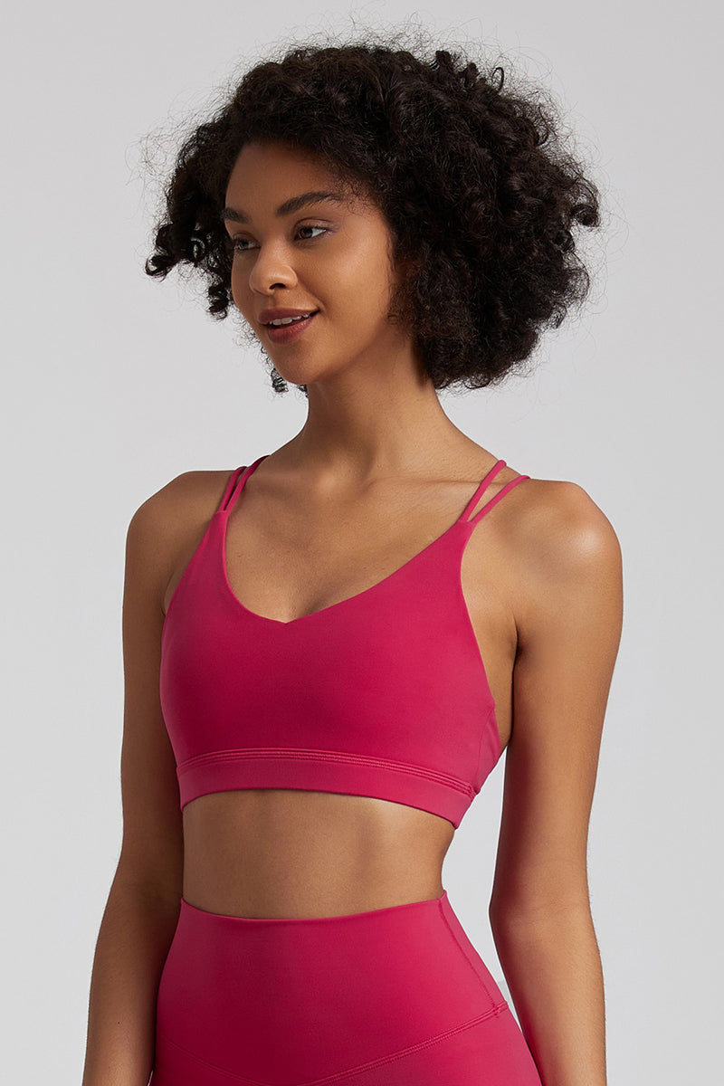 Triangle Cup Back Cross Sports Bra