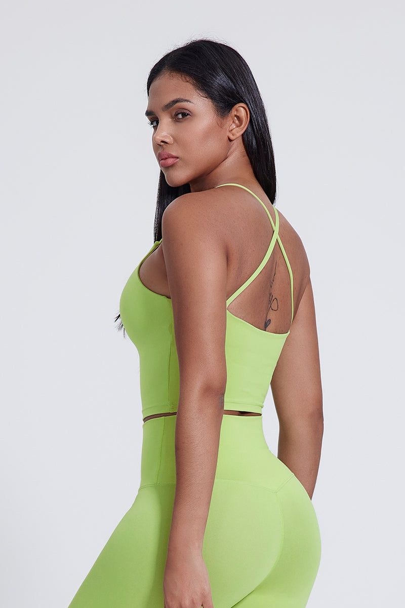Women'S Crossover Backless Suspender Bra Underwear Sports Vest
