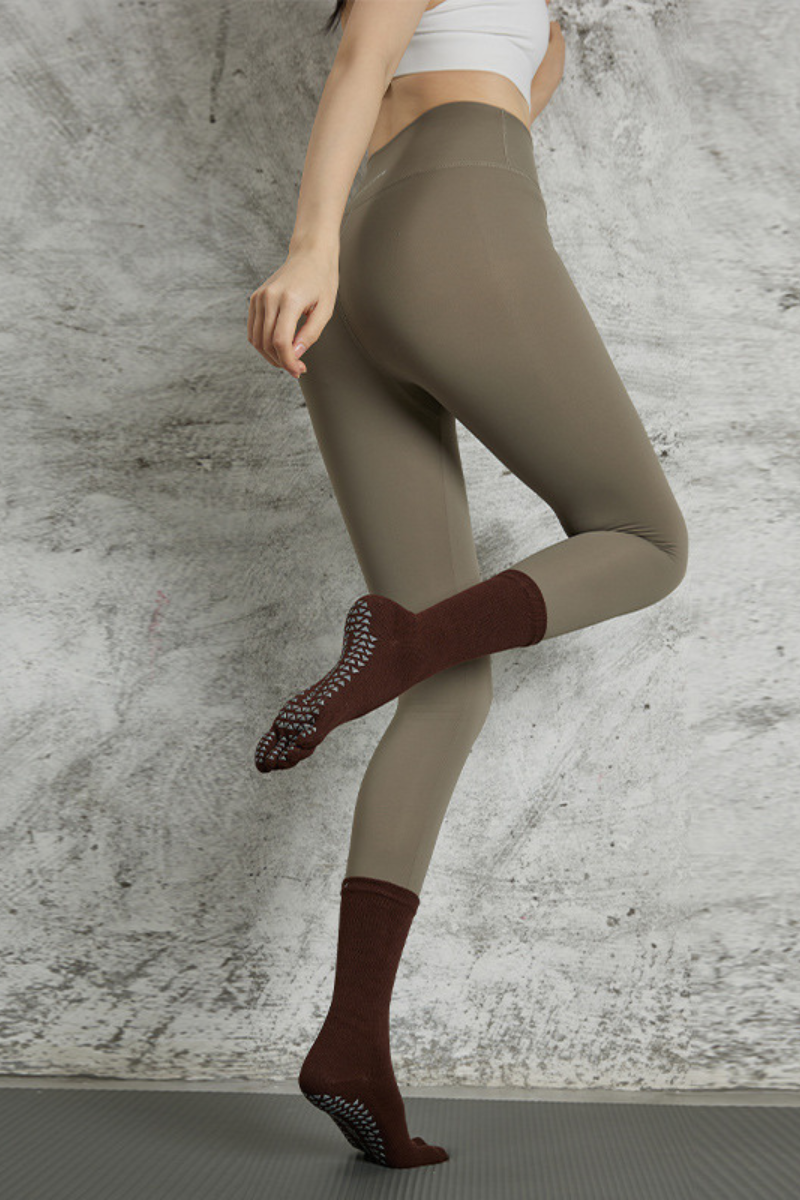 Women's Crew Length Yoga Grip Five-Toe Socks