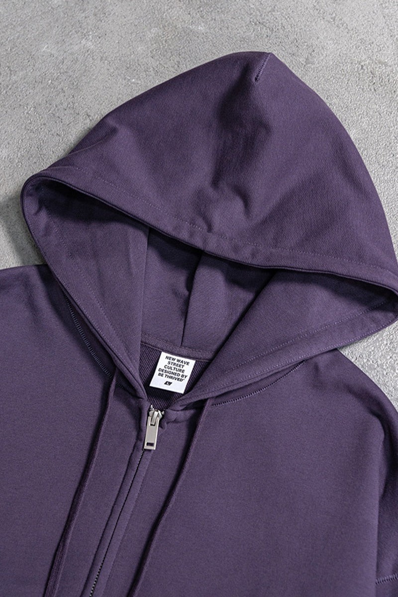 Oversized Terry Fleece Zip Hoodie | Cozy Unisex Lounge Jacket