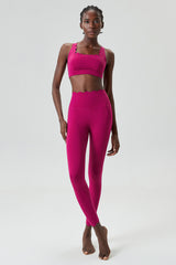 Women Wave Liquid Seamless High Stretch Midweight Yoga Set - Removable Cup Bra & Contoured Tights