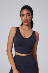 Women Open-Back Naked-Feel Yoga Built-In Bra Waist-Cinching Workout Tank Top