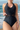 Women's Halter V-Neck Twist Front Mesh Panel Swimsuit