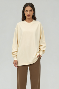 Men/Women Unisex Heavyweight 305G Cotton Retro Long Sleeve Tee