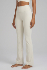 Women's Athletic High Waist Seamed Pilates Yoga Flare Pants