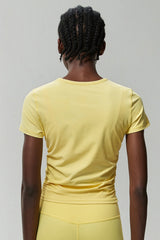 Women Plus-Size Honeycomb Waist Quick-Dry Slim-Fit Summer Yoga Training Top