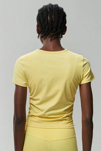 Women Plus-Size Honeycomb Waist Quick-Dry Slim-Fit Summer Yoga Training Top