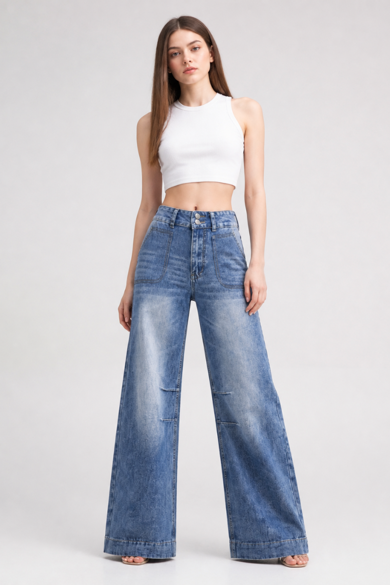 Women's High Waist Wide Leg Jeans