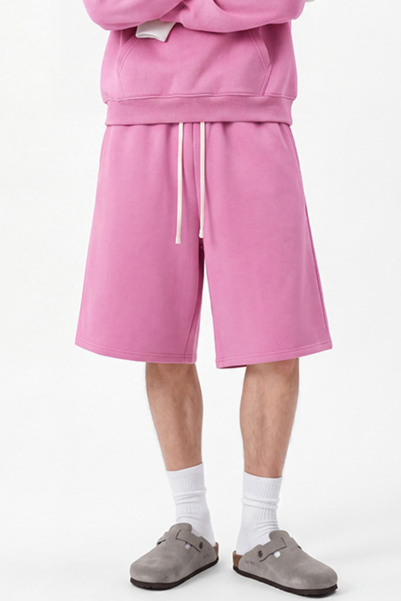Men's Fleece Lined Drawstring Loose Casual Five Inch Shorts
